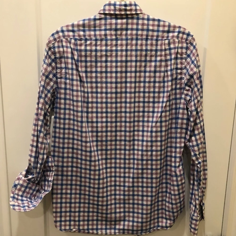 J. Crew Blue/Purple/White Gingham Button Down